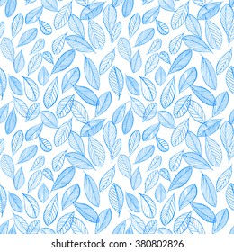 seamless pattern with hand drawn leaves, vector organic ornament for textile, wallpaper, wrapping, prints, package design