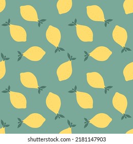 Seamless pattern with hand drawn lemon. Background for textile, wrapping paper, fashions, illustrations.