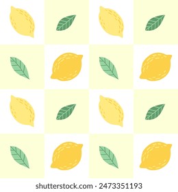 Seamless pattern with hand drawn lemons.