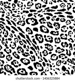 Seamless pattern Hand Drawn Leopard Animal Skin Vector Pattern Isolated Background