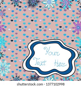 Seamless pattern. Hand drawn letters. Background for textile, fabric, print and invitation. Vector illustration. Graffiti design. Blue, white and neutral colors.