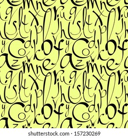 Seamless pattern with hand drawn letters. Vector illustration