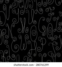 Seamless pattern with hand drawn letters. Vector illustration