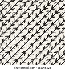 Seamless pattern with hand drawn lines. Abstract background with freehand brush strokes. Black and white grunge texture. Ornament for wrapping paper.