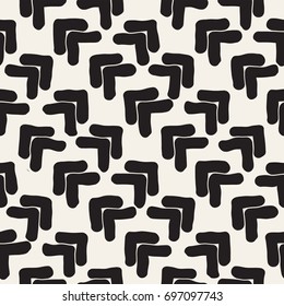 Seamless pattern with hand drawn lines. Abstract background with freehand brush strokes. Black and white grunge texture. Ornament for wrapping paper.