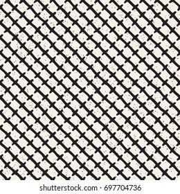 Seamless pattern with hand drawn lines. Abstract background with freehand brush strokes. Black and white grunge texture. Ornament for wrapping paper.