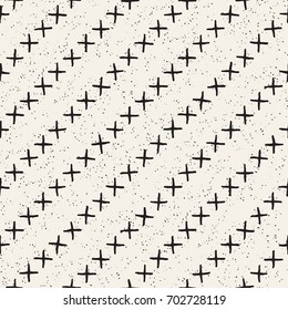 Seamless pattern with hand drawn lines. Abstract background with freehand brush strokes. Black and white grunge texture. Ornament for wrapping paper.