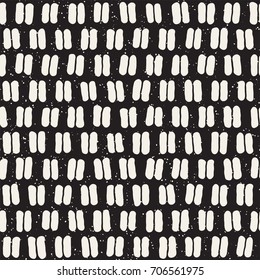 Seamless pattern with hand drawn lines. Abstract background with freehand brush strokes. Black and white grunge texture. Ornament for wrapping paper.