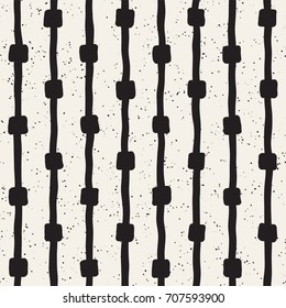 Seamless pattern with hand drawn lines. Abstract background with freehand brush strokes. Black and white grunge texture. Ornament for wrapping paper.