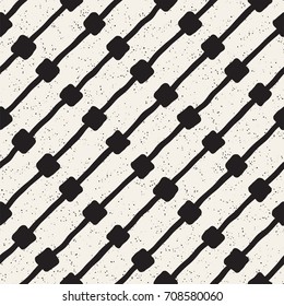 Seamless pattern with hand drawn lines. Abstract background with freehand brush strokes. Black and white grunge texture. Ornament for wrapping paper.