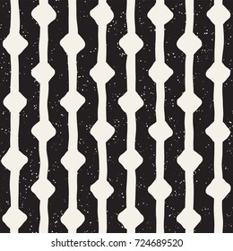 Seamless pattern with hand drawn lines. Abstract background with freehand brush strokes. Black and white texture. Ornament for wrapping paper.