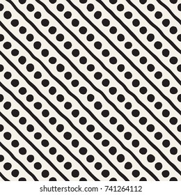 Seamless pattern with hand drawn lines. Abstract background with freehand brush strokes. Black and white grunge texture. Ornament for wrapping paper.