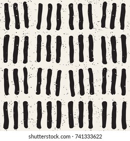 Seamless pattern with hand drawn lines. Abstract background with freehand brush strokes. Black and white grunge texture. Ornament for wrapping paper.