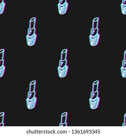 Seamless pattern of hand drawn lipstick. Modern background for web design