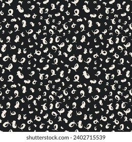 Seamless pattern with hand drawn loops. Hand painted with ink brush. Random geometric graphic design elements. Scrapbook wallpaper with brush strokes texture. Vector illustration