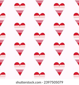 Patrón inmaculado de corazones de amor dibujados a mano en un contexto aislado. Diseño romántico para el día de San Valentín, día de la madre, celebración de bodas, tarjeta de saludo, artesanía de papel, decoración de casa y vivero. 