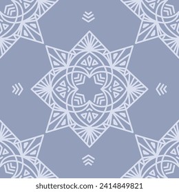 Seamless pattern with hand drawn mandala ornament. The print is well suited for textiles, wallpaper and packaging.