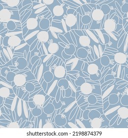 Nahtloses Muster mit handgezeichneten Wiesenblumen im Ditzy-Stil. Vorgestellte Illustrationen auf dunklem Hintergrund für Oberflächendesign und andere Designprojekte