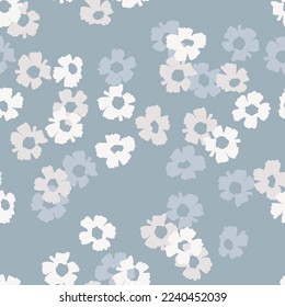 Seamless pattern with hand drawn meadow flowers in Ditzy style. Floral patterns with muted, elegant color palettes and occasional splashes of color