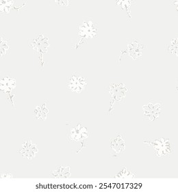 Patrón sin fisuras con flores de prado dibujadas a mano en estilo Ditsy. Ilustraciones coloridas sobre fondo de color claro para el diseño de superficies y otros proyectos de diseño