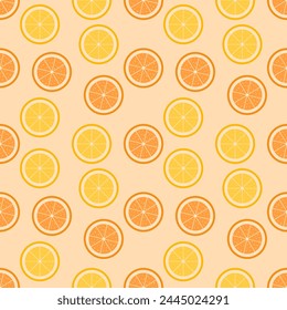 Seamless pattern with hand drawn orange. Background for textile, wrapping paper, fashion, illustration.
