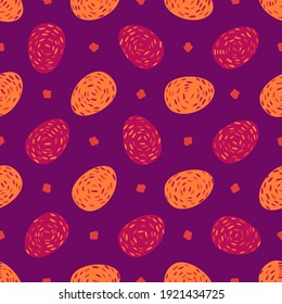 Seamless pattern with hand drawn organic shapes. Beautiful texture for textile, paper print, scrapbooking or wallpaper. Vector illustration. Cute colorful abstract background.