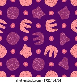 Patrón sin brillo con formas orgánicas dibujadas a mano. Hermosa textura para textil, papel impreso, rayado o papel pintado. Ilustración vectorial. Un fondo abstracto de color.