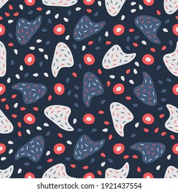 Patrón sin brillo con formas orgánicas dibujadas a mano. Hermosa textura para textil, papel impreso, rayado o papel pintado. Ilustración vectorial. Un fondo abstracto de color.