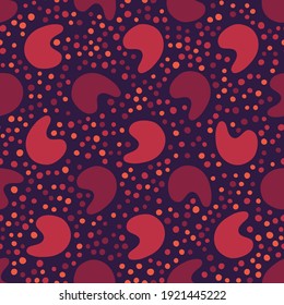 Seamless pattern with hand drawn organic shapes. Beautiful texture for textile, paper print, scrapbooking or wallpaper. Vector illustration. Cute colorful abstract background.