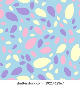 Seamless pattern with hand drawn organic shapes. Beautiful texture for textile, paper print, scrapbooking or wallpaper. Vector illustration. Cute colorful abstract background.