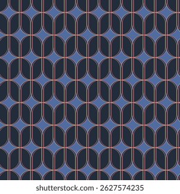 Seamless pattern with hand drawn ornament in style Art Deco. For wrapping paper, home decor other design projects. 3D Illustration