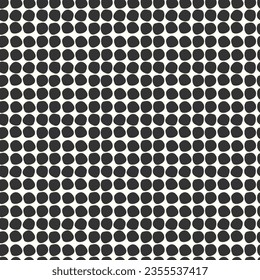 Seamless pattern with hand drawn ornameny in style constructivism. Black and white, monochrome, graphic polka dot. For wrapping paper, home decor other design projects. 3D Illustration