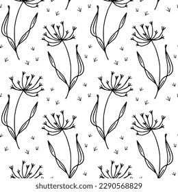 Seamless pattern, hand drawn outline flowers, pastel colors. Textile, design for pastel linen, background, vector	

