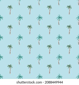 Seamless pattern with hand drawn  palm trees in scandinavian style. Creative vector trendy background for fabric, textile, wrapping