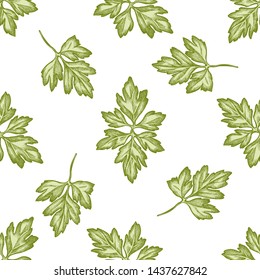 Seamless pattern with hand drawn pastel greenery