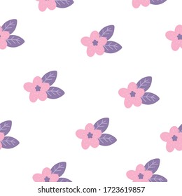 Diseño artístico de flores pasteles dibujado a mano con fondo blanco