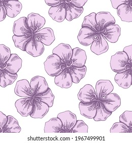 Seamless pattern with hand drawn pastel glory bush