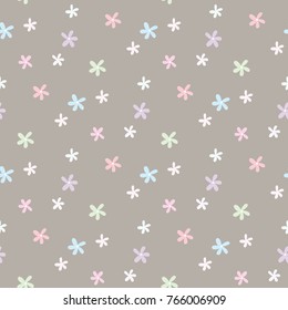 Seamless Pattern of Hand Drawn Pastel Flower Design
