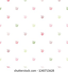 Seamless Pattern with Hand Drawn Paw Design on White Background