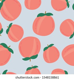 seamless pattern with hand drawn peaches. Creative fruit texture for fabric, wrapping, textile, wallpaper, apparel. Vector illustration