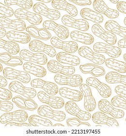 Seamless pattern with hand drawn peanuts