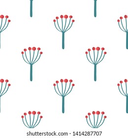 Seamless pattern with hand drawn plants. Childish texture for fabric, textile, vector fill. Vector background 