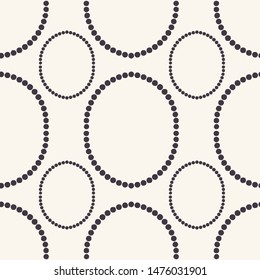 Seamless pattern. Hand drawn polka dot background. Monochrome dotty black and white oval circle. All over print vector swatch
