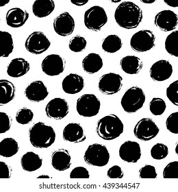 Seamless Pattern With Hand Drawn Polka Dots. Ink Illustration. Hand Drawn Artistic Elements. Ornamental Texture For Your Wrapping Paper.