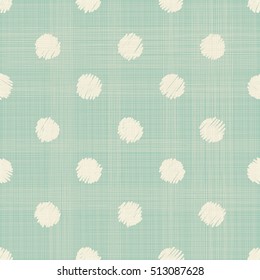 seamless pattern with hand drawn polka dots on texture background.  Endless pattern can be used for ceramic tile, wallpaper, wrapping paper, invitation card, textile, web page background