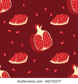 Seamless pattern with hand drawn pomegranate, design elements. Background for wedding invitations, greeting cards, scrapbooking, print, gift wrap, manufacturing, fabric.