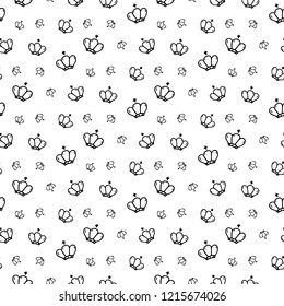 Seamless pattern hand drawn priest hat. Doodle black sketch. Sign symbol. Decoration element. Isolated on white background. Flat design. Vector illustration.