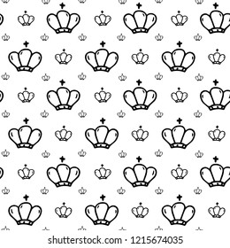 Seamless pattern hand drawn priest hat. Doodle black sketch. Sign symbol. Decoration element. Isolated on white background. Flat design. Vector illustration.