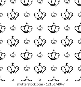 Seamless pattern hand drawn priest hat. Doodle black sketch. Sign symbol. Decoration element. Isolated on white background. Flat design. Vector illustration.