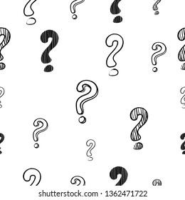 Seamless pattern with hand drawn questions marks doodle vector
